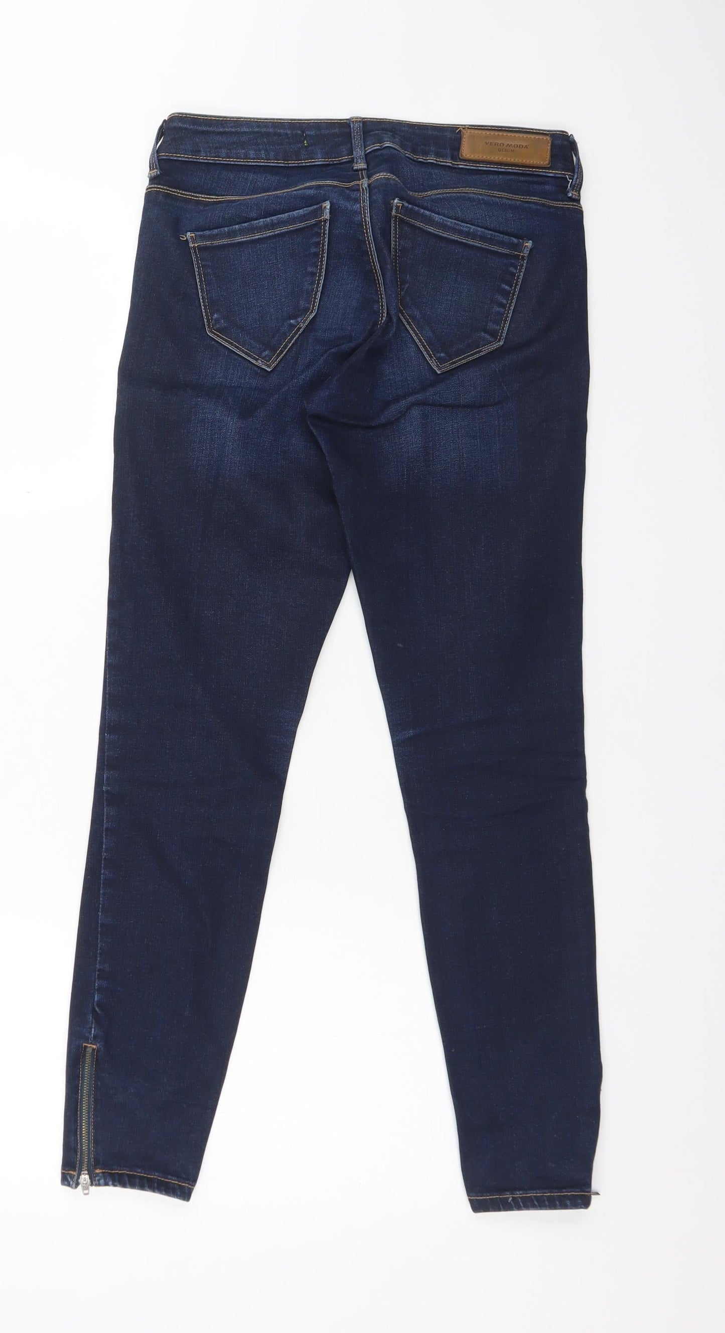 VERO MODA Womens Blue  Cotton Skinny Jeans Size 27 L32 in Regular