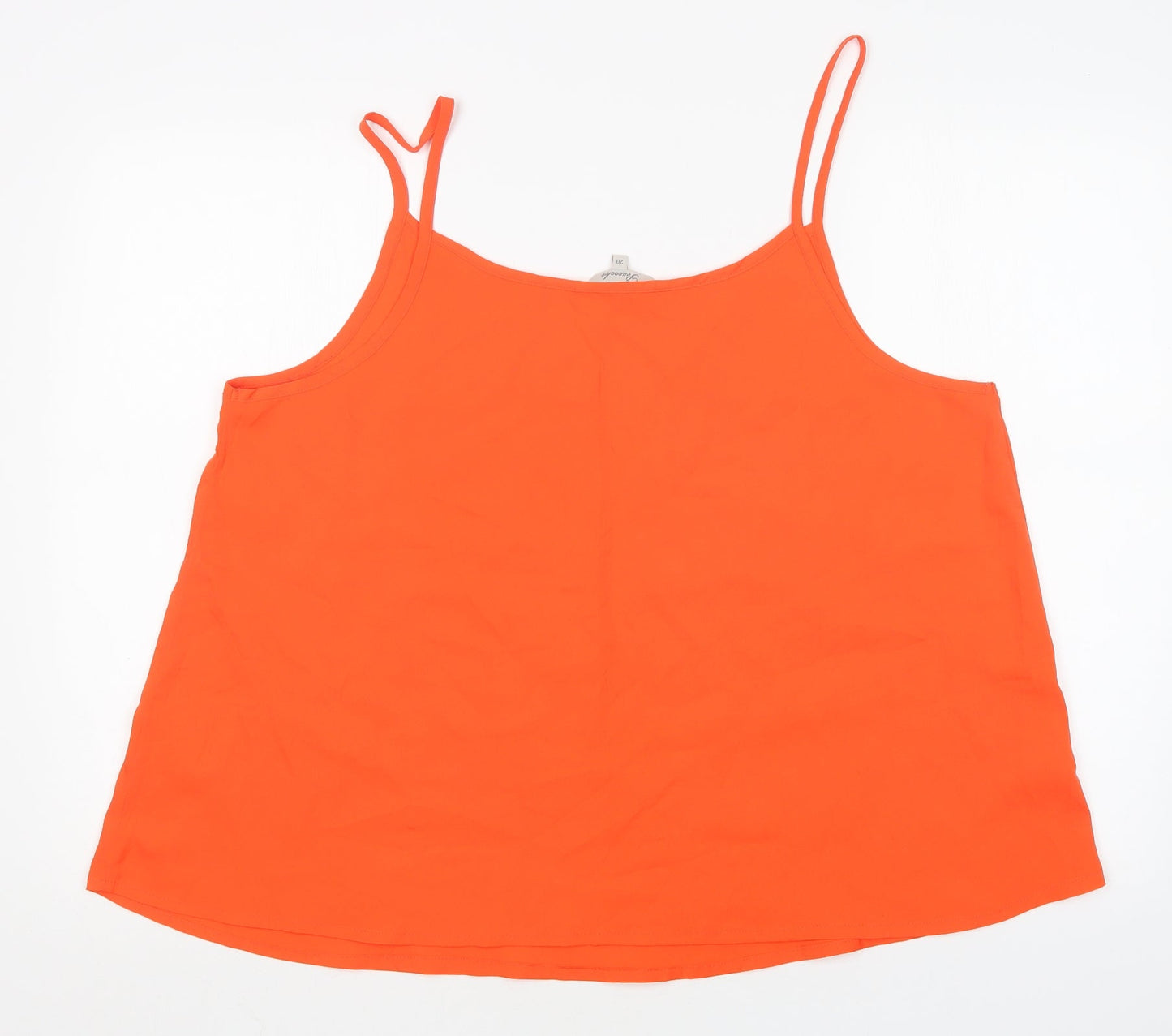 Peacocks Womens Orange  Polyester Basic Blouse Size 20 Round Neck