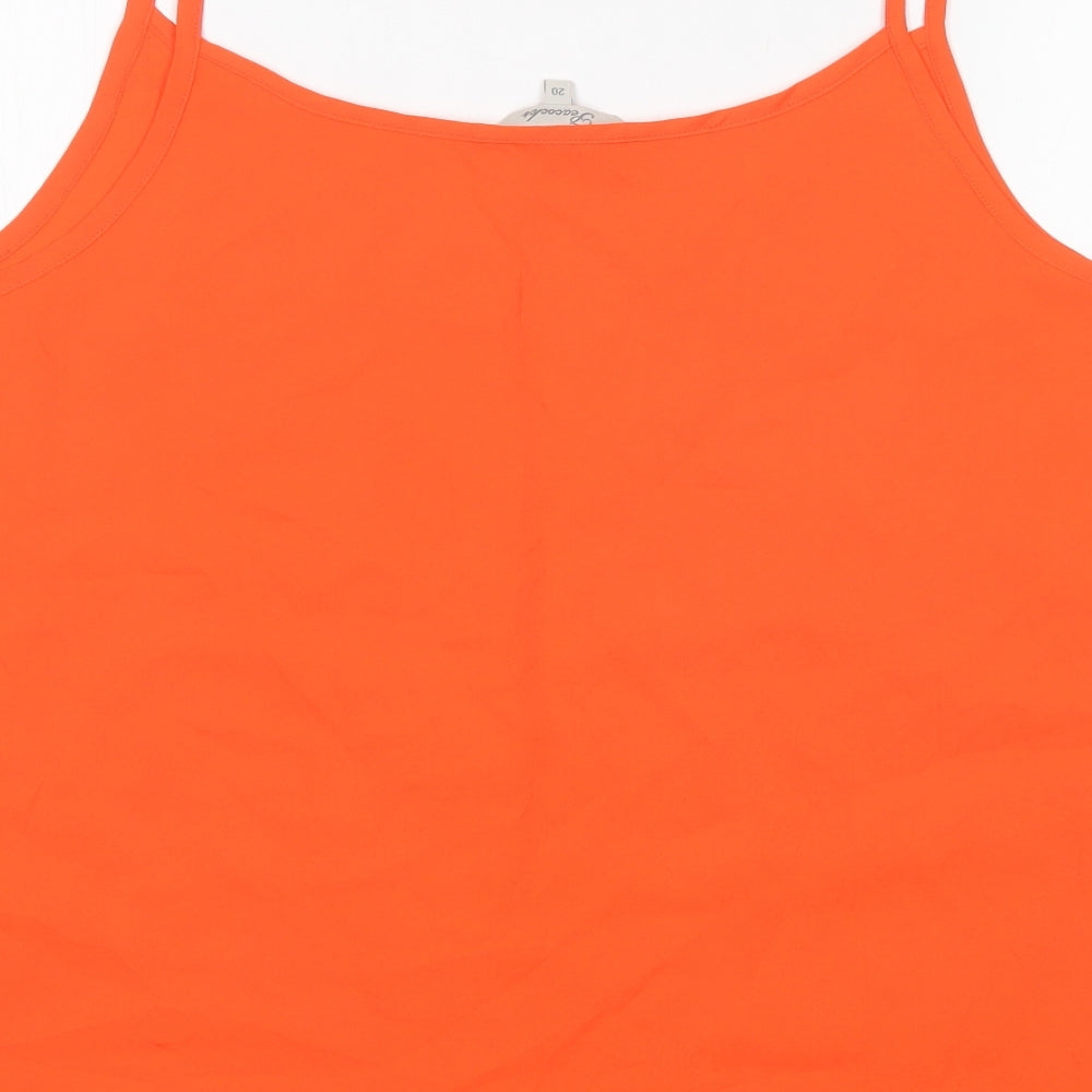 Peacocks Womens Orange  Polyester Basic Blouse Size 20 Round Neck