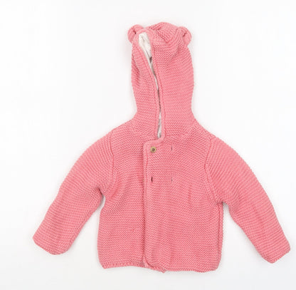 Marks & Spencer Girls Pink   Jacket Coatigan Size 6-9 Months