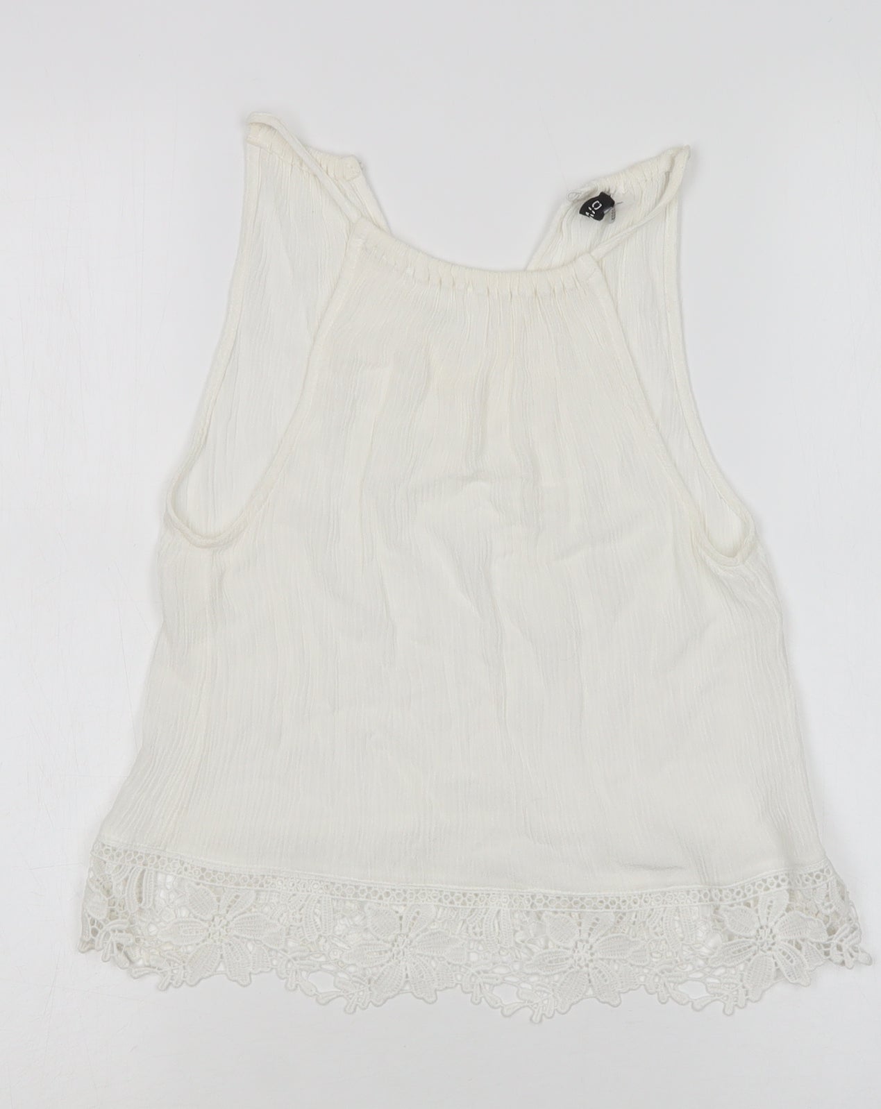 H&M Womens White   Basic Blouse Size 4 Round Neck