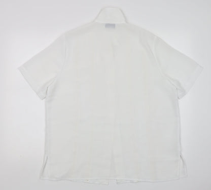 Northmoon Womens White  Polyester Basic Button-Up Size 18 Collared