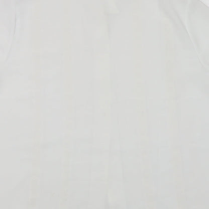 Northmoon Womens White  Polyester Basic Button-Up Size 18 Collared