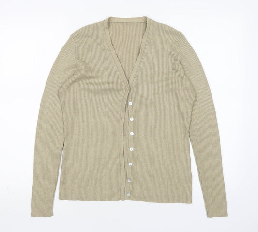 Dorothy Perkins Womens Green V-Neck  Acrylic Cardigan Jumper Size 12