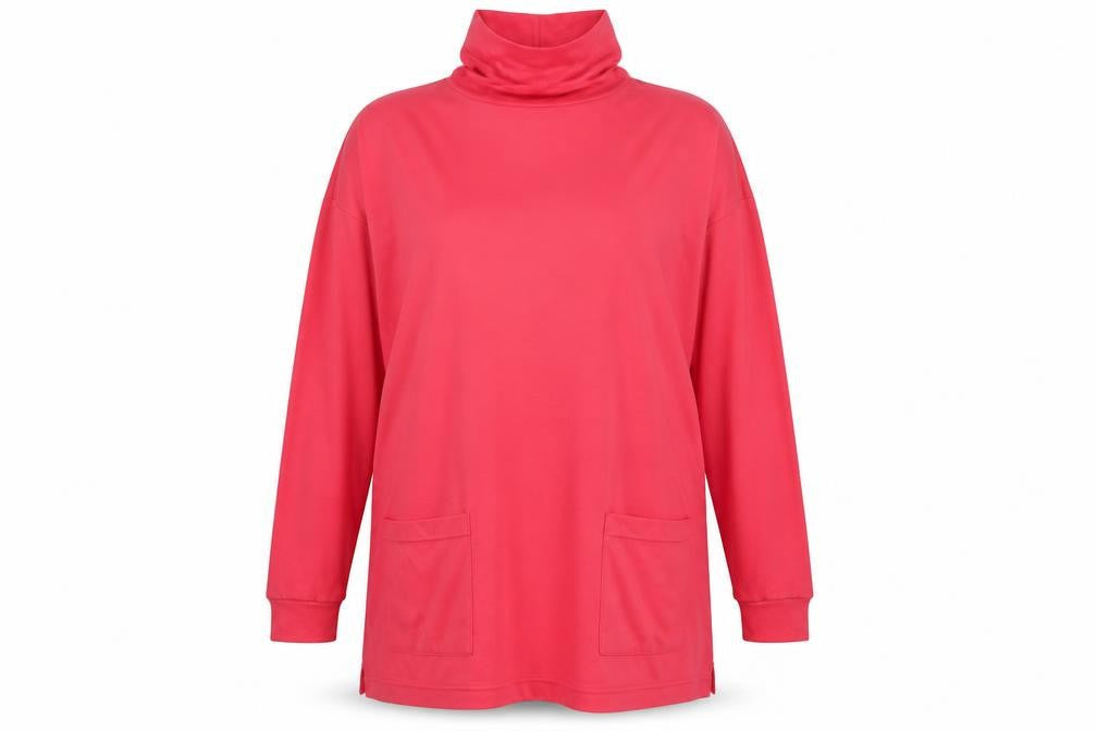 Dalia  Womens Pink Roll Neck  Polyester Pullover Jumper Size L