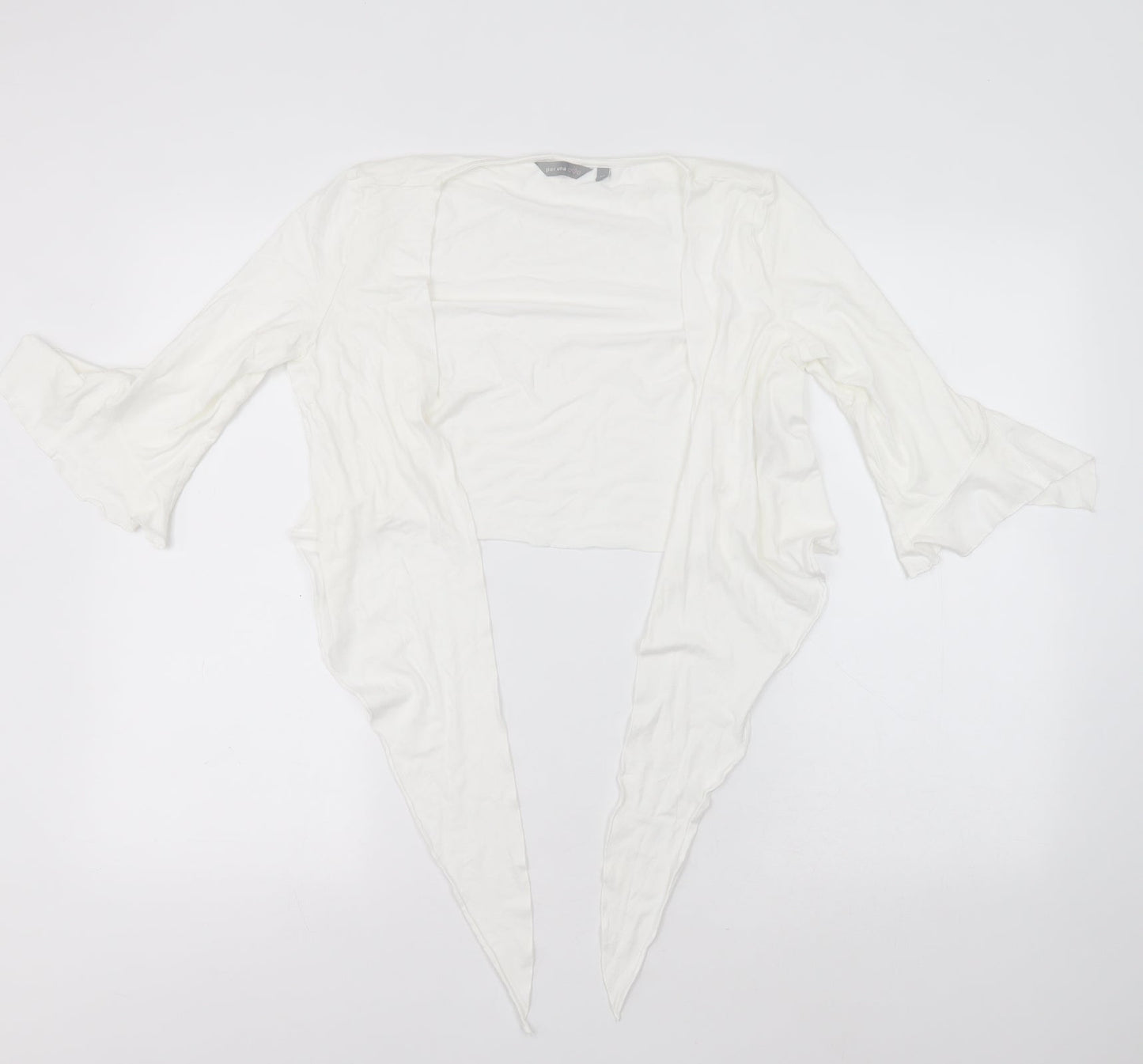 Per Una Womens White Round Neck  Viscose Cardigan Jumper Size 10