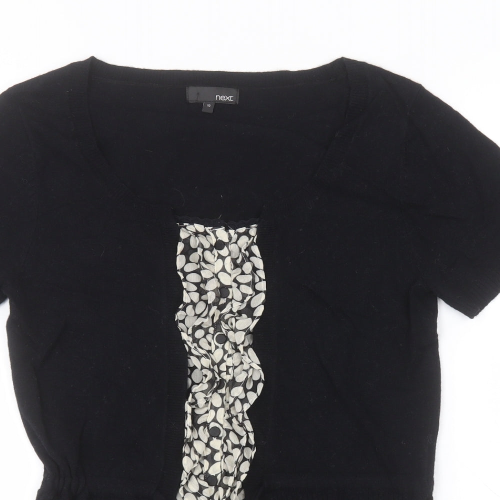 NEXT Womens Black Round Neck  Viscose Pullover Jumper Size 10