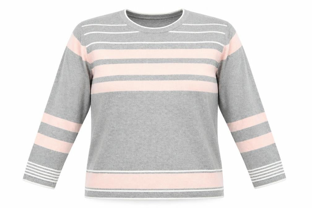 FABRIZIO GIANNI Mens Grey Round Neck  Acrylic Pullover Jumper Size L