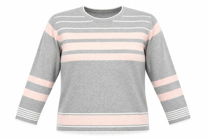 Fabrizio Mens Grey Round Neck  Acrylic Pullover Jumper Size L