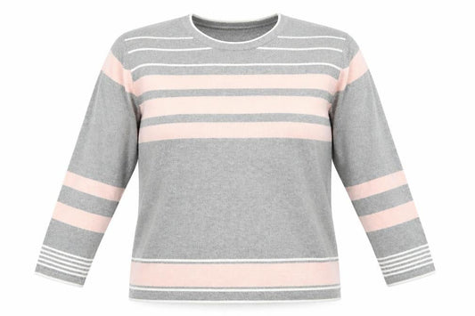 Fabrizio Mens Grey Round Neck  Acrylic Pullover Jumper Size L