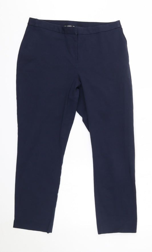 Dunnes Womens Blue  Polyester Dress Pants Trousers Size 14 L26 in Regular