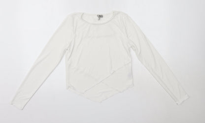 ASOS Womens White  Polyester Basic Blouse Size 10 Round Neck