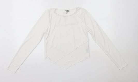 ASOS Womens White  Polyester Basic Blouse Size 10 Round Neck