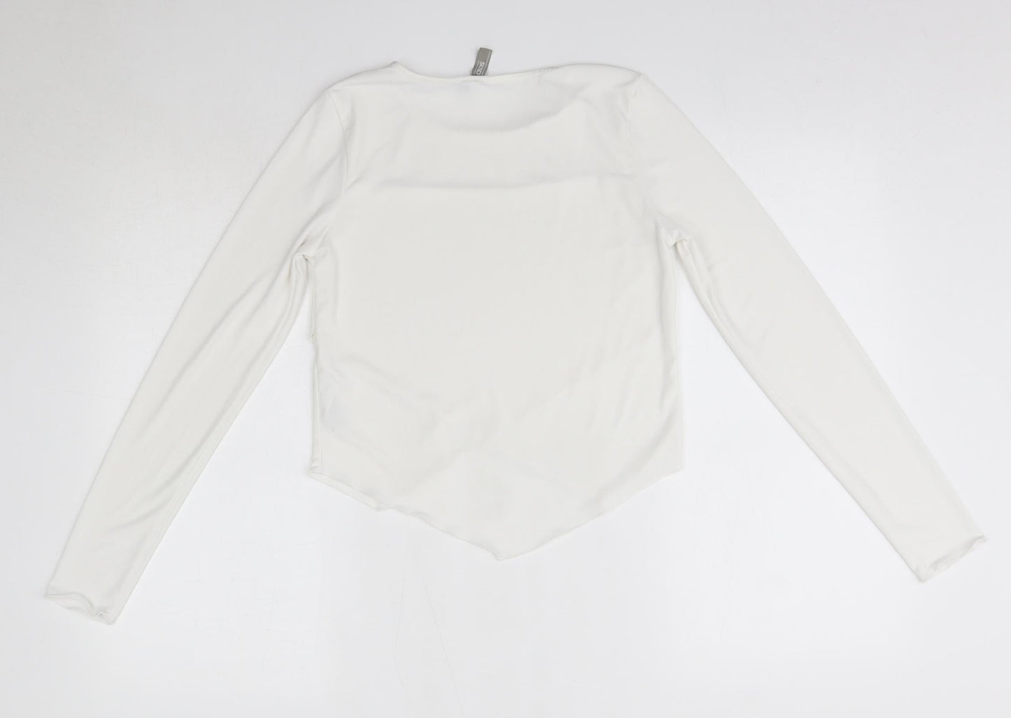 ASOS Womens White  Polyester Basic Blouse Size 10 Round Neck