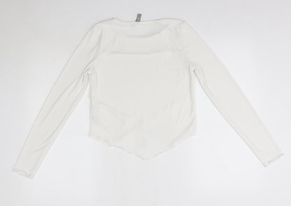 ASOS Womens White  Polyester Basic Blouse Size 10 Round Neck