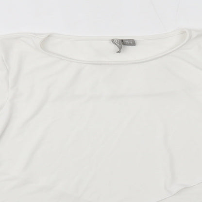 ASOS Womens White  Polyester Basic Blouse Size 10 Round Neck