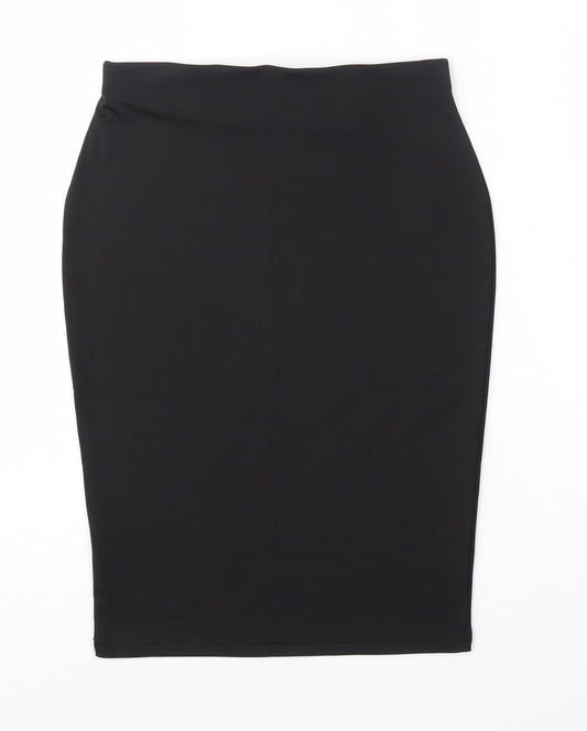 Preworn Womens Black  Polyester Straight & Pencil Skirt Size M
