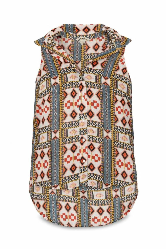 H&M Womens Multicoloured  Polyester Basic Blouse Size 4 Collared