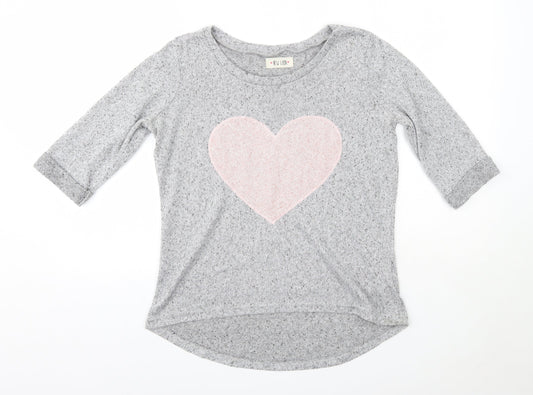 New Look Womens Grey Round Neck  Polyester Pullover Jumper Size 10