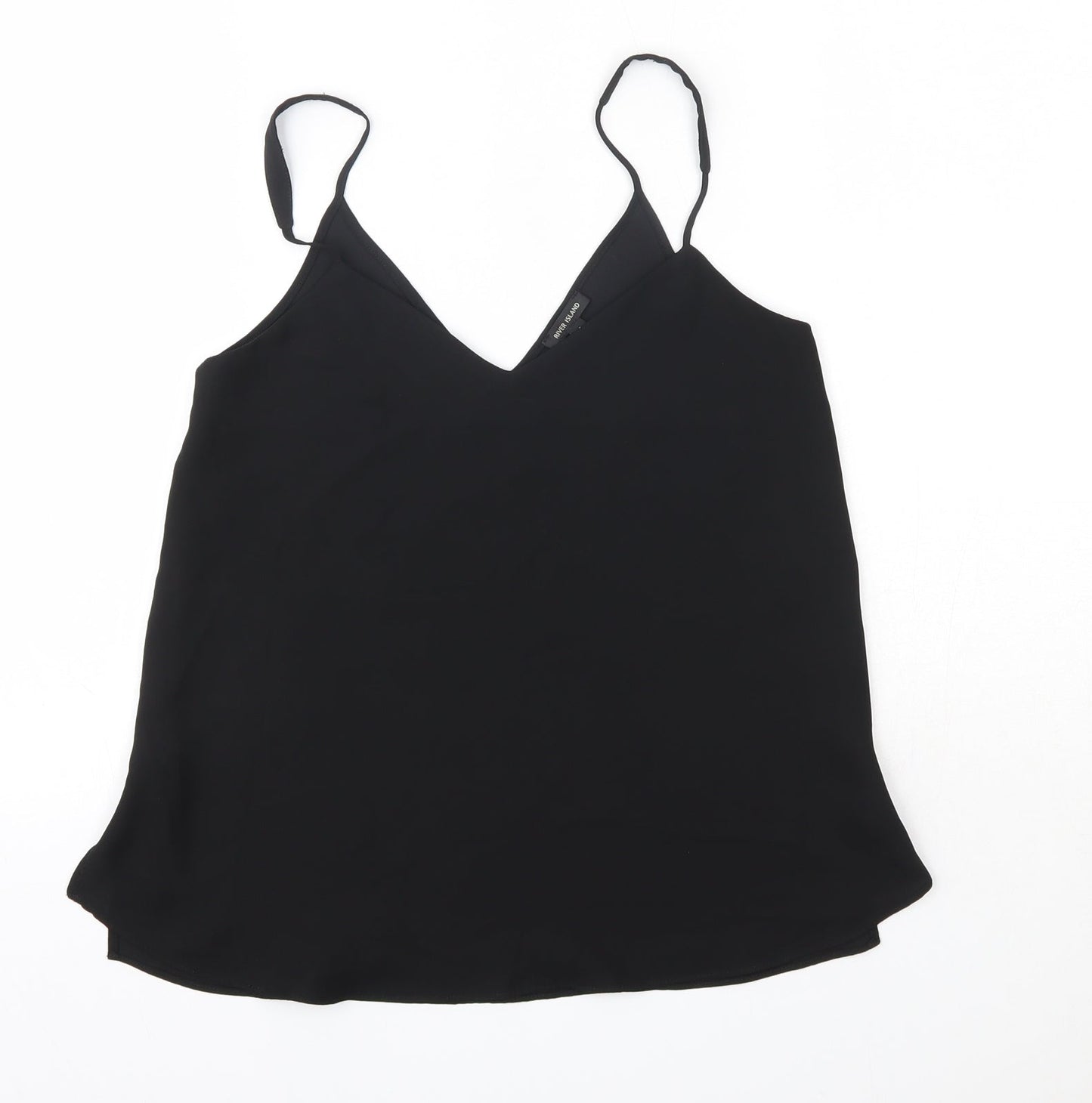 River Island Womens Black  Polyester Camisole Blouse Size 6 V-Neck