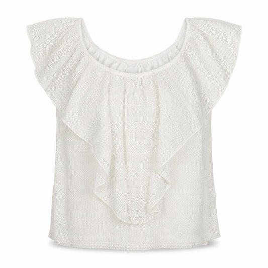River Island Womens White  Nylon Basic Blouse Size 10 Round Neck