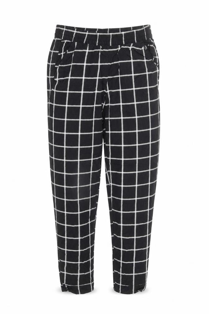 Divided Womens Black Plaid Viscose Sweatpants Trousers Size 4 L25 in Regular