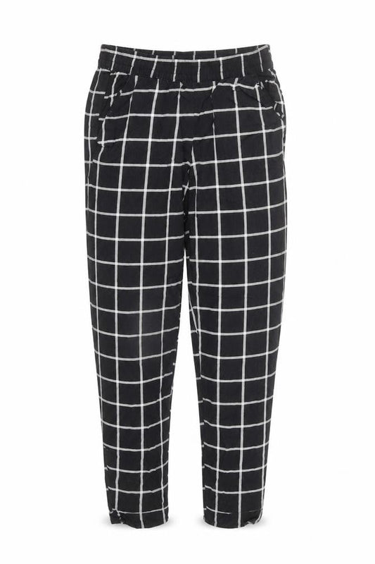 Divided Womens Black Plaid Viscose Sweatpants Trousers Size 4 L25 in Regular