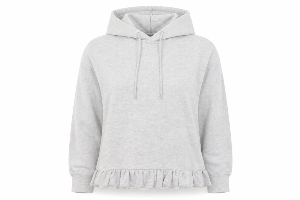 Boohoo Womens Grey  Cotton Pullover Hoodie Size 10