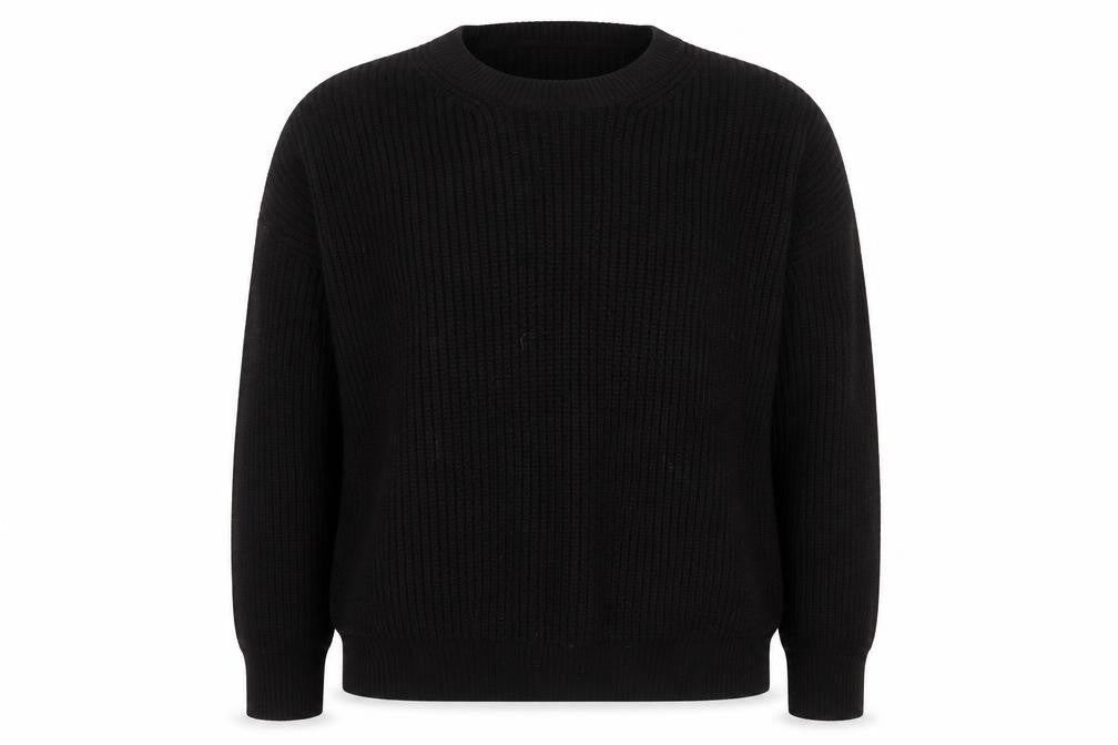 New Look Womens Black Round Neck  Acrylic Pullover Jumper Size L
