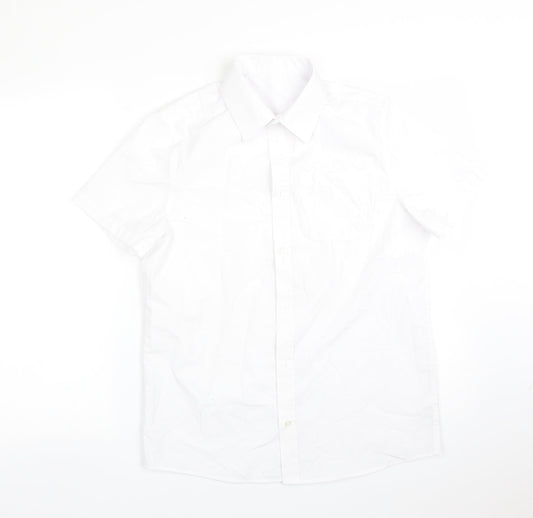 F&F Boys White  Polyester Basic Button-Up Size 13-14 Years Collared