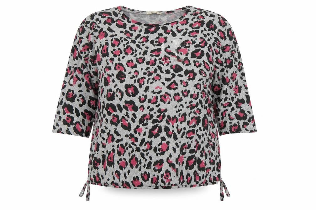 Papaya Womens Multicoloured Animal Print Polyester Basic T-Shirt Size 14 Round Neck