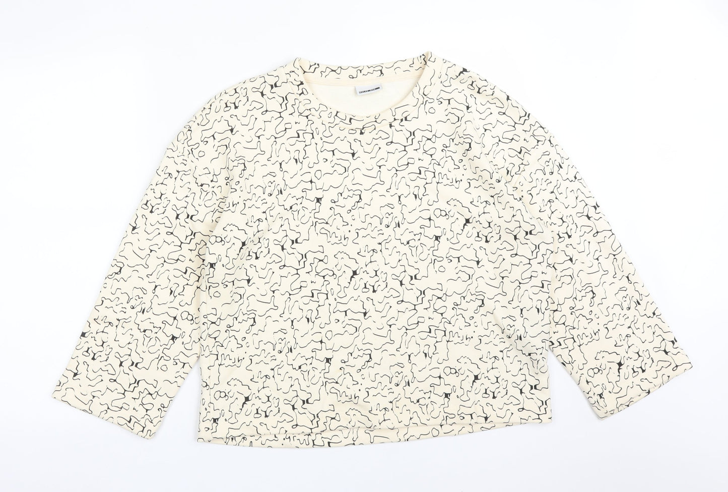 Noisy may Womens Beige Geometric Cotton Pullover Sweatshirt Size M