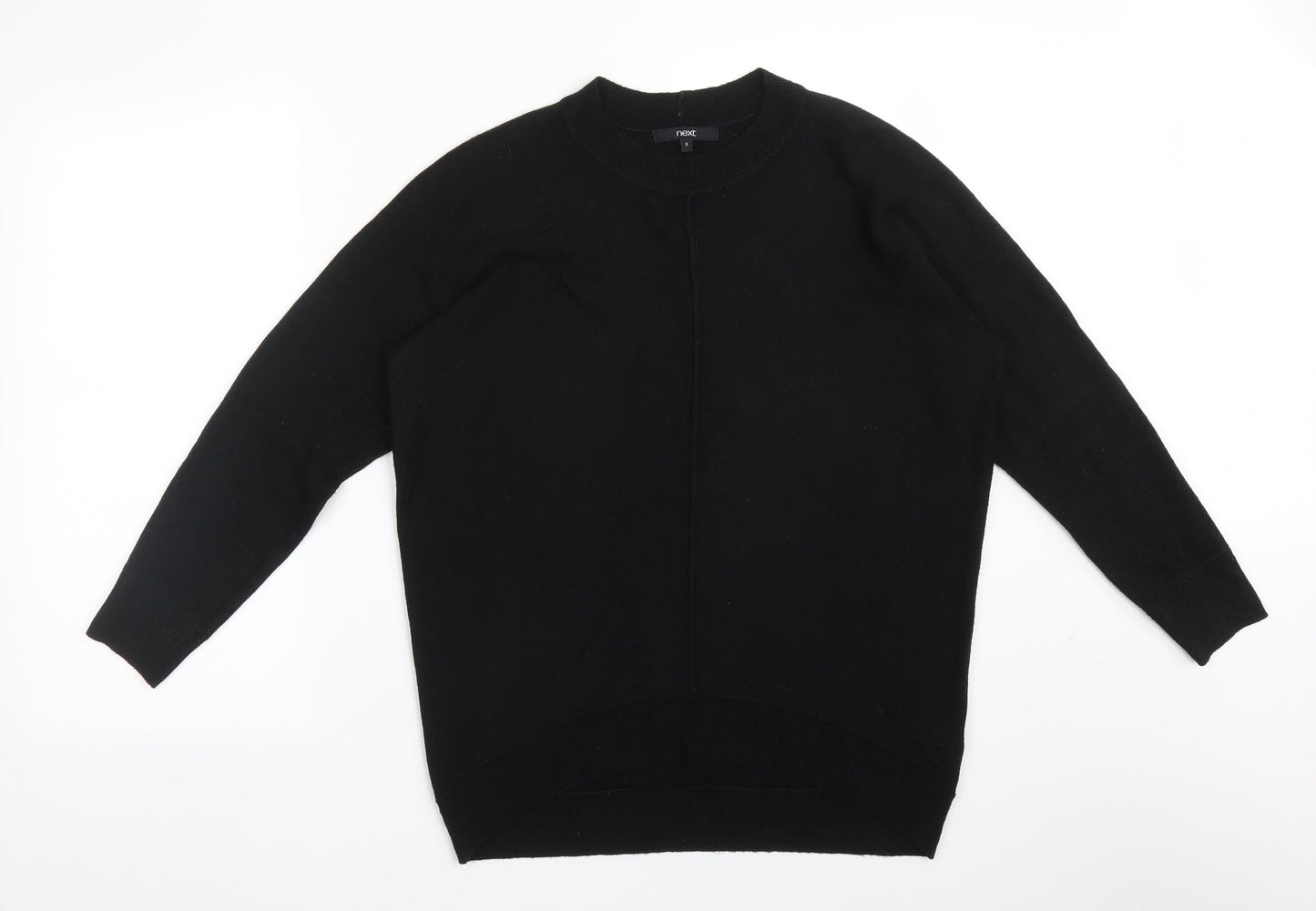 NEXT Womens Black Crew Neck  Acrylic Pullover Jumper Size S