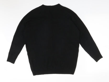 Next Womens Black Crew Neck  Acrylic Pullover Jumper Size S