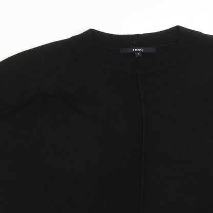 Next Womens Black Crew Neck  Acrylic Pullover Jumper Size S