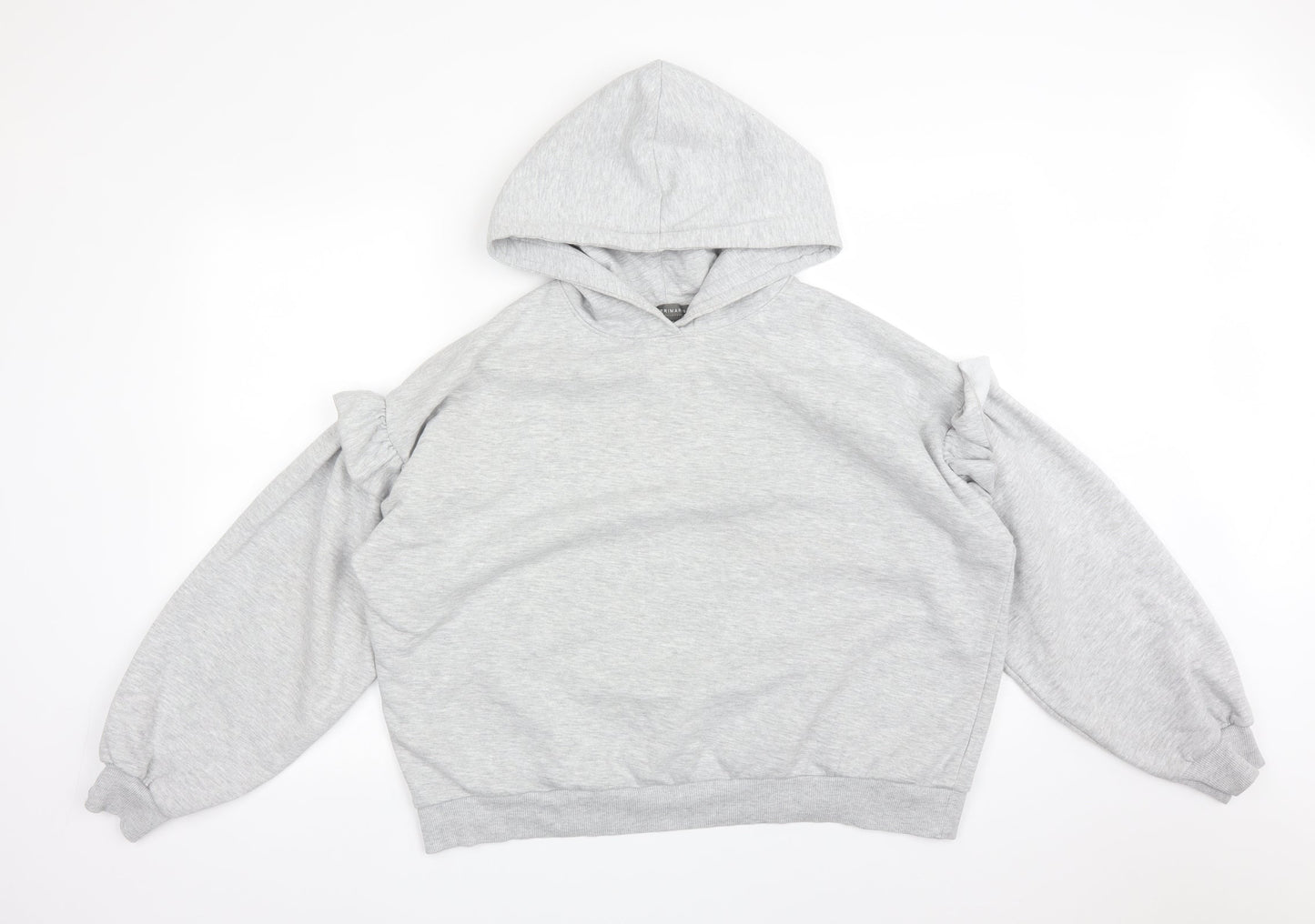 Primark Womens Grey  Cotton Pullover Hoodie Size M