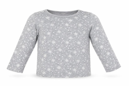 Lupilu Baby Grey Geometric Cotton Basic T-Shirt Size 12-18 Months Crew Neck  - Snowflake Print