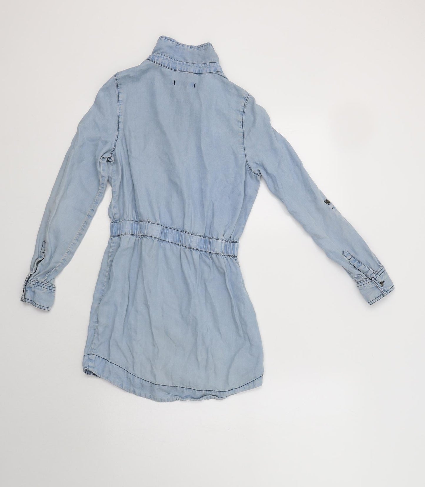 Tractor Womens Blue  Lyocell Basic Button-Up Size S Collared