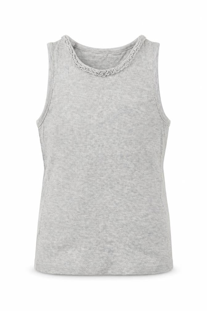 George Girls Grey  Cotton Basic Tank Size 7-8 Years Crew Neck