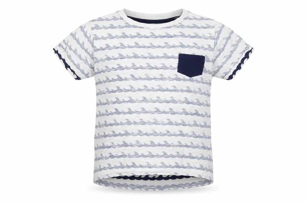 Primark Boys Multicoloured Striped Cotton Basic T-Shirt Size 7-8 Years Round Neck