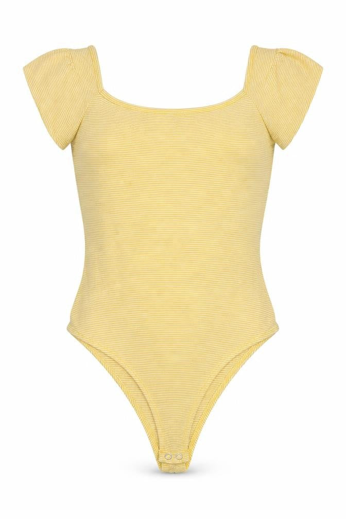 Primark Womens Yellow Check Polyester Bodysuit One-Piece Size M