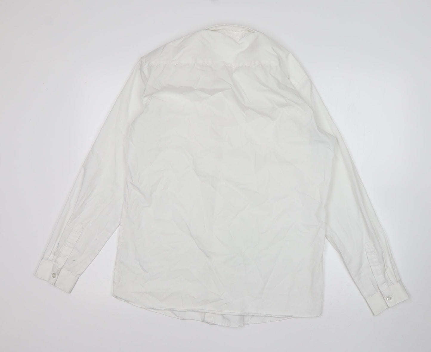 George Boys White  Polyester Basic Button-Up Size 15-16 Years Collared