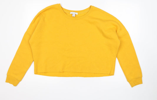 Primark Womens Yellow  Polyester Pullover Sweatshirt Size XS   - cropped