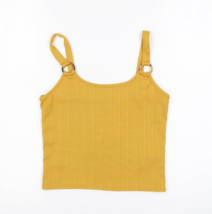 Preloved New Look Girls Yellow  Polyester Basic Tank Size 12-13 Years Round Neck - Front