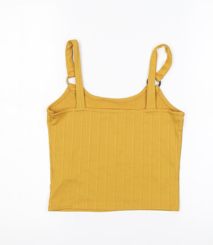 Preloved New Look Girls Yellow  Polyester Basic Tank Size 12-13 Years Round Neck - Back
