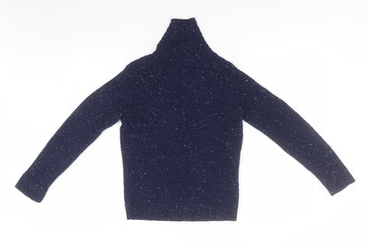 Matalan Girls Blue Roll Neck  Polyester Pullover Jumper Size 10 Years