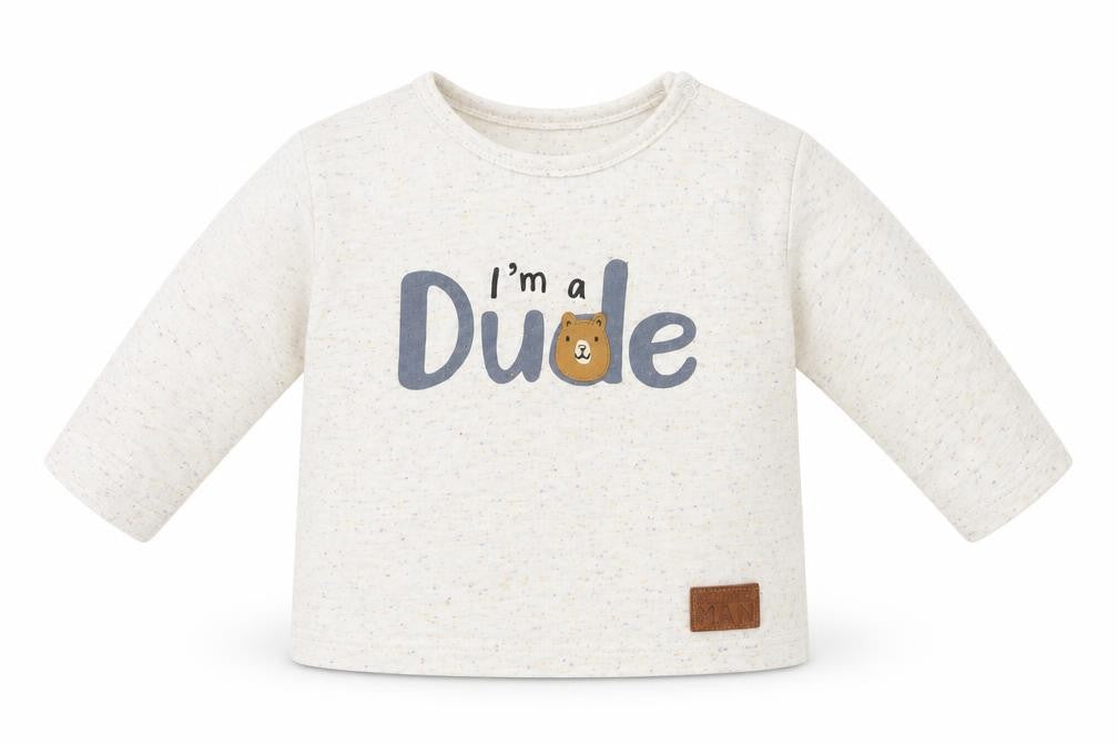 F&F Baby White  Cotton Basic T-Shirt Size 0-3 Months Round Neck  - I'm a Dude