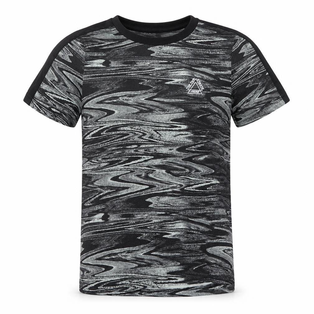 Nutmeg Boys Grey Geometric Cotton Basic T-Shirt Size 9-10 Years Roll Neck