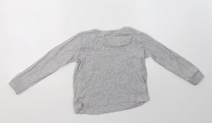 Next Girls Grey  Cotton Pullover Sweatshirt Size 5 Years   - Eid Mubarak