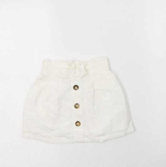 TU Girls White  Viscose A-Line Skirt Size 3 Years  Regular